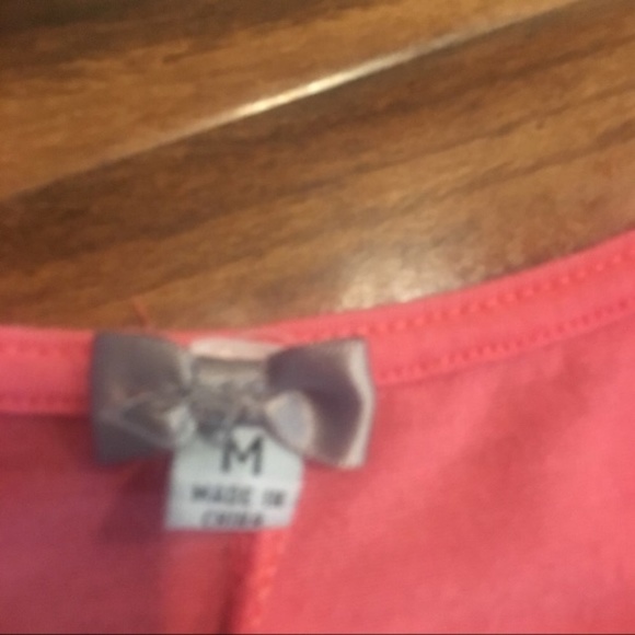 Girls Coral Tank with Gold Sequin Embellishment - Picture 3 of 4